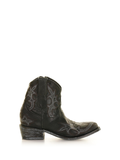 Mexicana Cowboy Style Boot With Side Zip In Agave Black