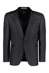 Hugo Boss Boss Single-breasted Virgin Wool Jacket In Black