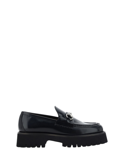 Gucci Horsebit 细节皮质乐福鞋 In Black