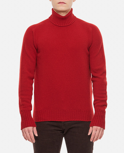 Drumohr High Neck Wool Sweater In Red