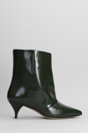 ALCHIMIA HIGH HEELS ANKLE BOOTS IN GREEN LEATHER