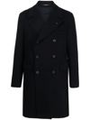 Tagliatore Double-breasted Notched-lapels Coat In Blu