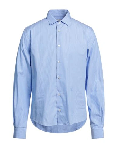 Trussardi Man Shirt Sky Blue Size 16 Cotton