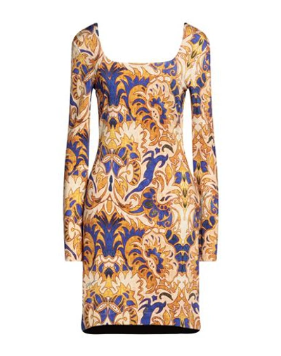 Just Cavalli Woman Mini Dress Camel Size 8 Viscose, Elastane In Beige