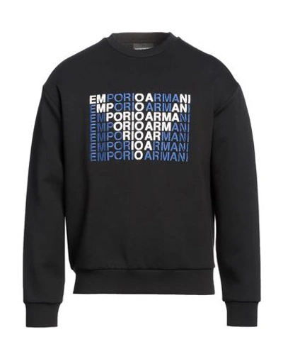 Emporio Armani Man Sweatshirt Black Size Xs Cotton, Polyester, Elastane In Black
