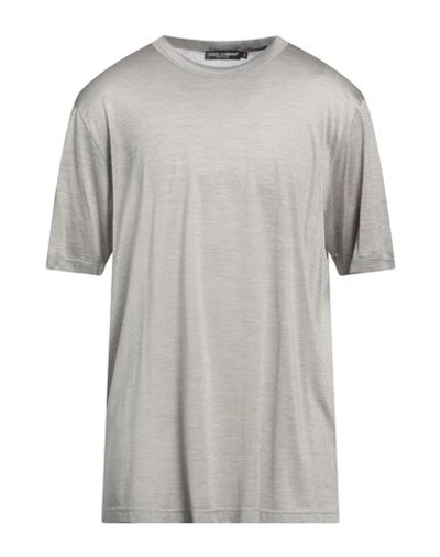 Dolce & Gabbana Man T-shirt Grey Size 42 Silk