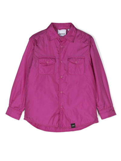 Aspesi Kids' Iconic Padded Shirt Jacket In Violet
