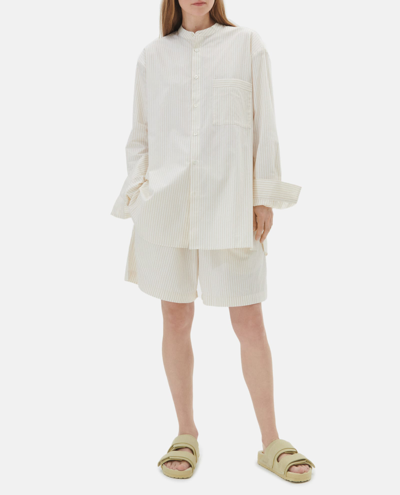 Tekla Poplin Pyjamas Shirt In White