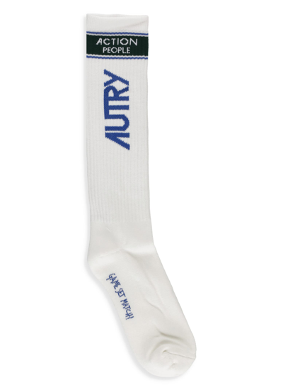 Autry Socks Sporty Unisex In Wb White Blue