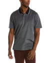 Ted Baker Mens Black Herringbone-stitch Cotton Polo Shirt