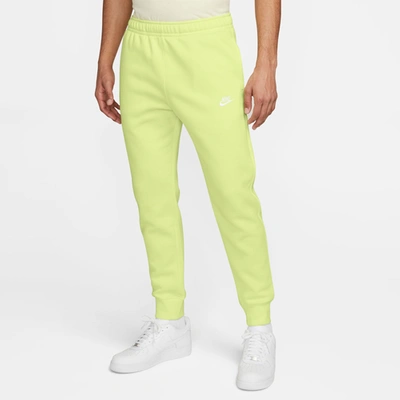 Nike Mens  Club Joggers In Luminescent Green/white