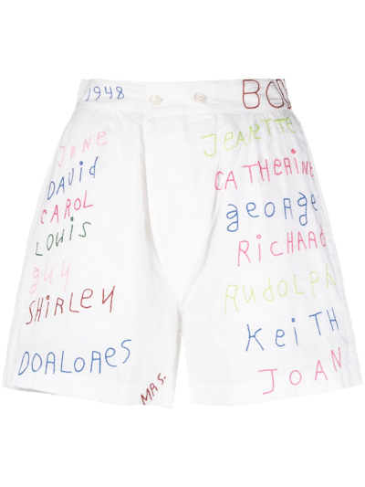 Bode Familial Hall Cotton Shorts In White