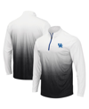 Colosseum Men's  White, Black Kentucky Wildcats Magic Ombre Long Sleeve Quarter-zip Sweatshirt In White,black