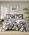 510 Design Aria Floral Print Reversible 3-pc. Comforter Set, King/california King In Black
