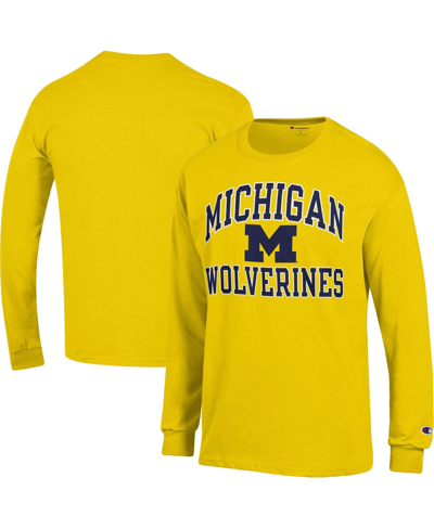 Champion Maize Michigan Wolverines High Motor Long Sleeve T-shirt