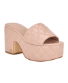 Guess Women's Yanni Quilted Platform Block Heel Sandals In Light Natural - Faux Leather