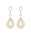 Classicharms Gold Pearl Hollow Teardrop Dangle Earrings