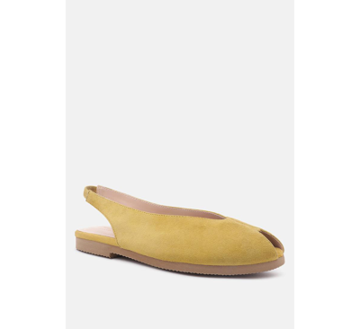 Rag & Co Gretchen Mustard Slingback Flat Sandals