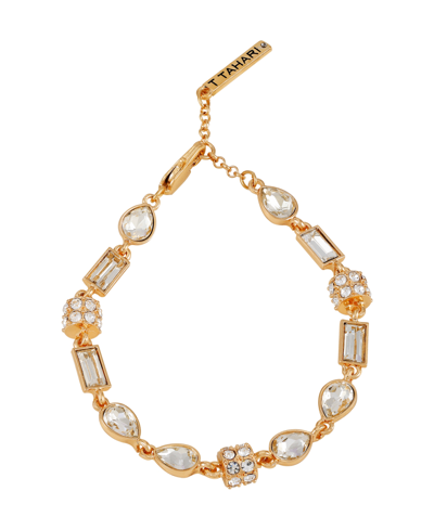 T Tahari Gold-tone & Glass Stone Line Bracelet