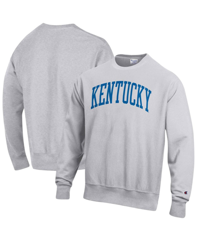Champion Men's  Ash Kentucky Wildcats Big And Tall Reverse Weave Fleece Crewneck Pullover Sweatshirt