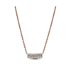 Pandora Timeless 14k Rose Gold-plated Pave Cubic Zirconia Double-row Bar Collier Necklace In Rose Gold