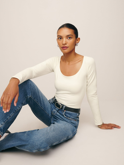 Reformation Graham Knit Top In Ivory
