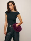 Reformation Darra Knit Top In Black