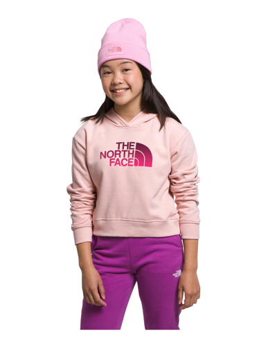 The North Face Kids' Big Girls Camp Fleece Pullover Hoodie In Pink Moss
