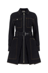 Alexander Mcqueen Zip-up Denim Shirt Dress In Blue