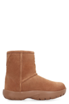 Bottega Veneta Snap Suede Chunky Ankle Boots In Camel