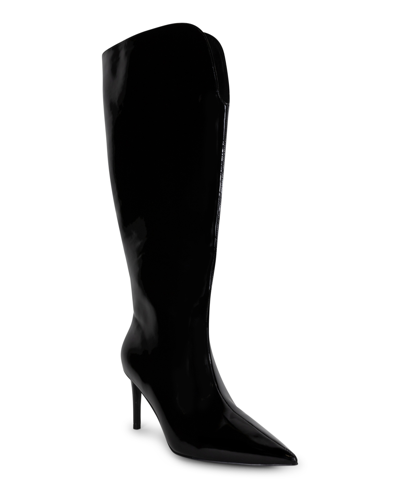 Smash Shoes Women's Kay Pointed Toe Dress Extra Wide Calf Boots In Black