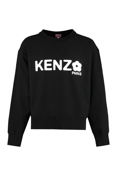 Kenzo Logo-print Crew-neck Sweatshirt In Black