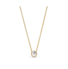 PANDORA TIMELESS 14K GOLD-PLATED SPARKLING ROUND CUBIC ZIRCONIA HALO PENDANT COLLIER NECKLACE