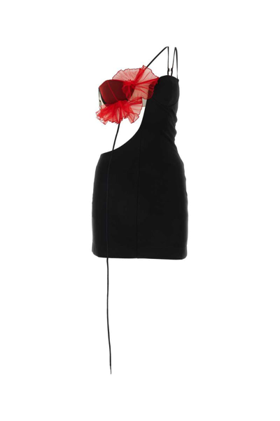 Gucci Nensi Dojaka Exploding Flower Mini Dress In Black