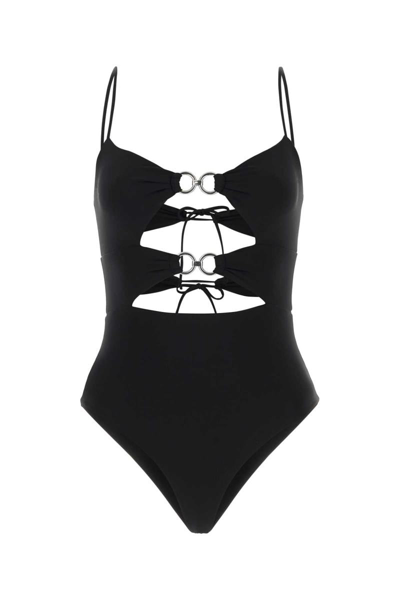 Nensi Dojaka One-piece Draped Swimsuit In Black