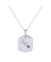 LUVMYJEWELRY TAURUS BULL DESIGN STERLING SILVER EMERALD STONE NATURAL DIAMOND TAG PENDANT NECKLACE