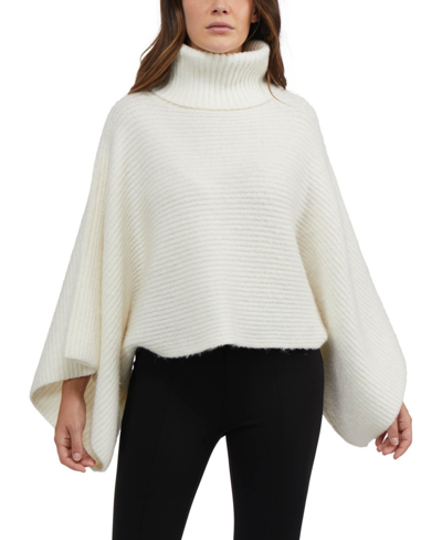 Bebe Oversized Mock Neck Sweater In White Alyssum