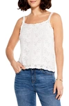 Nic + Zoe Crochet Sweater Tank In Paper White