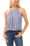 Cece Checked Halter Top In Moonlight Blue
