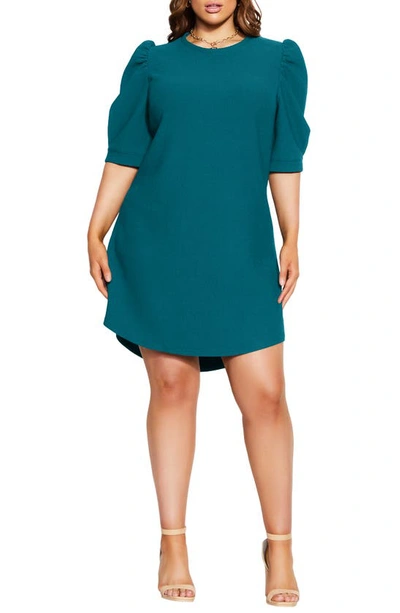 City Chic Impulse Vibes Dress In Teal