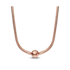Pandora Moments Snake Chain Necklace In Rose Gold