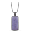 Luvmyjewelry Blue Lace Agate Stone Tag In Black Rhodium Plated Sterling Silver In White