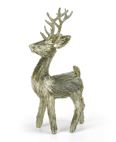 Seasonal Pipa 19.5" Standing Deer In Champagne