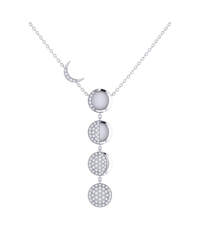 Luvmyjewelry Moon Transformation Diamond Necklace In Sterling Silver In Grey