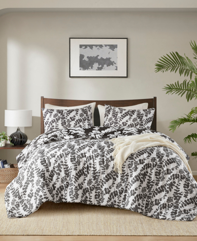 510 Design Closeout!  Aria Floral Print Reversible 3-pc. Comforter Set, King/california King In Black