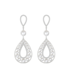 Classicharms Silver Pearl Hollow Teardrop Dangle Earrings