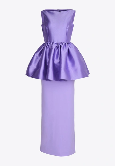 Solace London Alda Sleeveless Maxi Dress In Purple