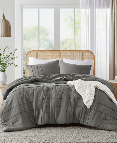 510 Design Porter Washed Pleated 3-pc. Comforter Set, King/california King In Gray