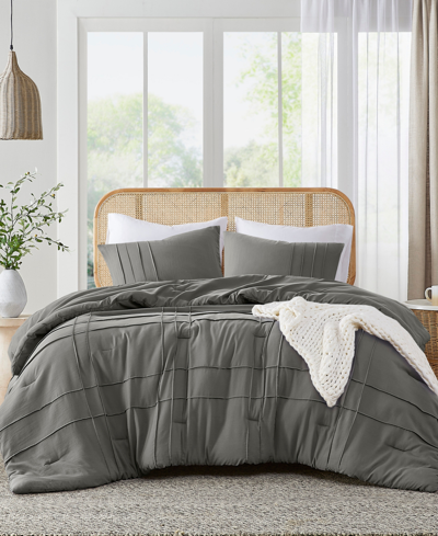 510 Design Porter Washed Pleated 3-pc. Comforter Set, King In Gray