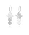 Classicharms Jigsaw Puzzle Drop Earrings In Silver